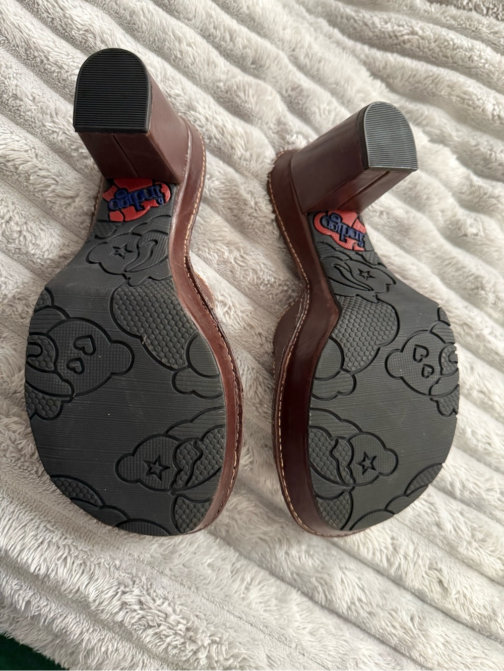 Women's Brown Leather Slide Mules - Picture 2 of 5